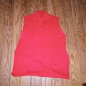Women's 100% Silk Mock Turtleneck Sleeveless Knit Top